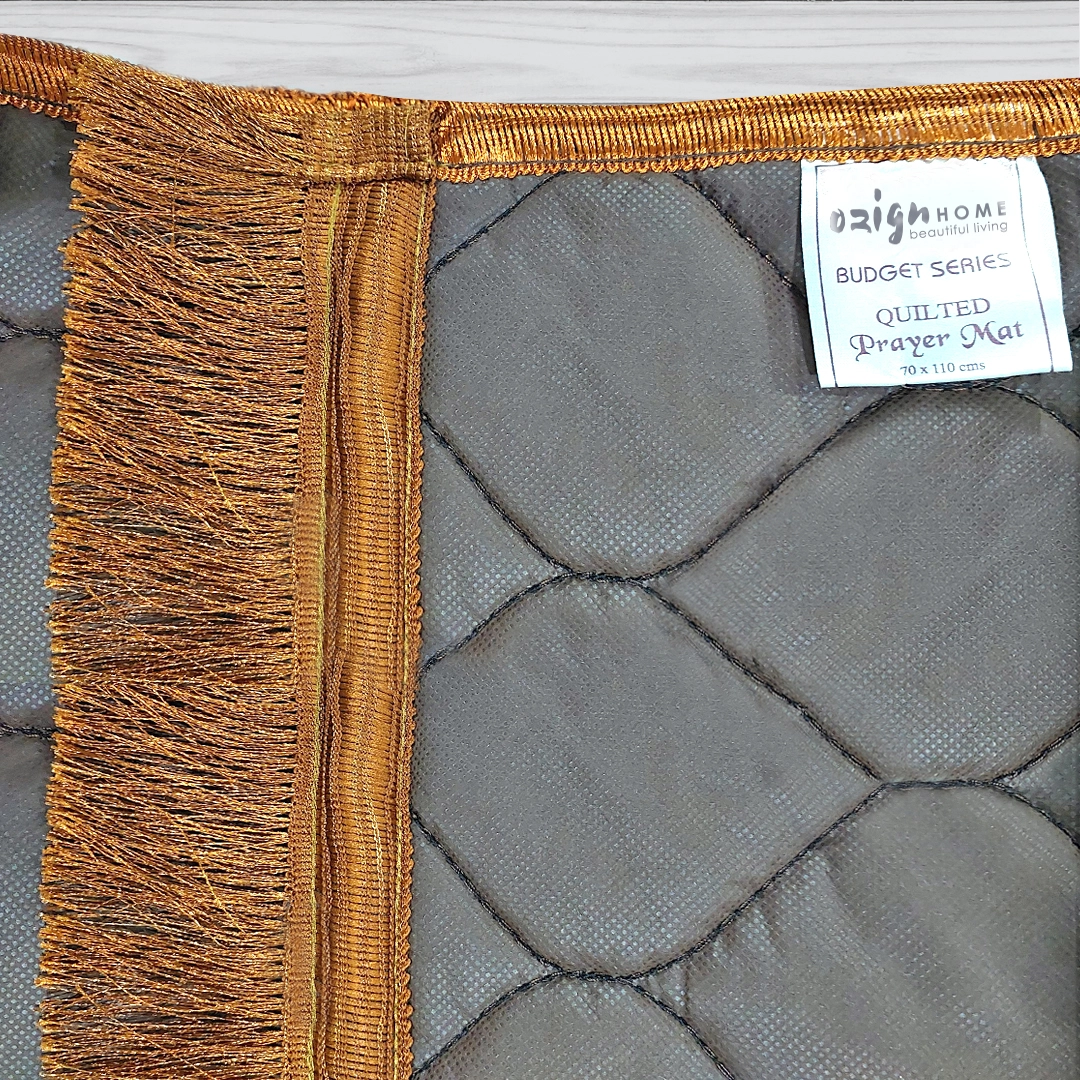 Premium Velvet Quilted Prayer Mat- Brown-2
